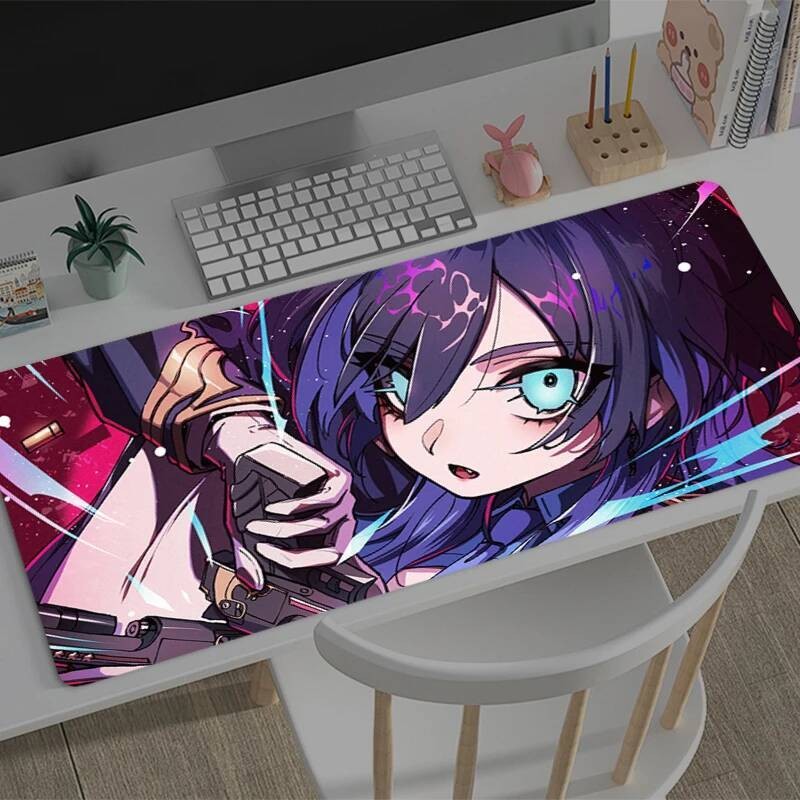 Mousepad Hololive Ouro Kronii สํานักงานโต๊ะคอมพิวเตอร์แผ่นรองเม้าส์เบาะแล็ปท็อปลื่น Deskpad PC ขนาดใ