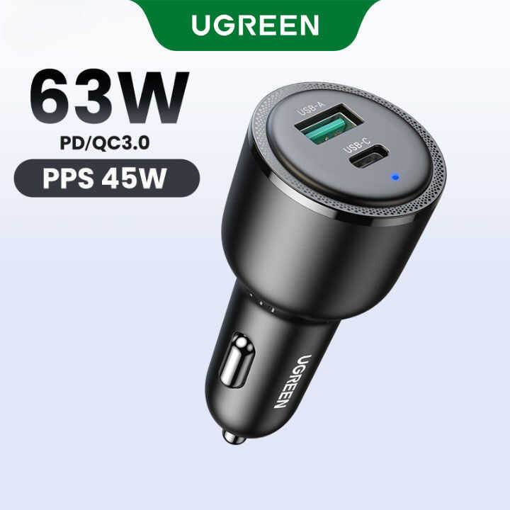 ❤ UGREEN 63W Car Support SFC 2.0 Charger For Iphone 17 16 15 14 Pro Max Samsung S25 S24 45W Mod