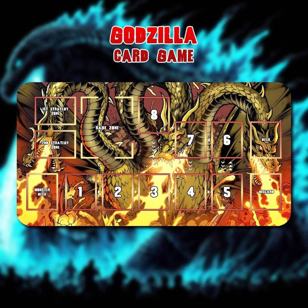 Playmat King Ghidorah Godzilla Card Game Trading Card เกมอุปกรณ์เสริมเฉพาะเกมการ์ด PlayMat
