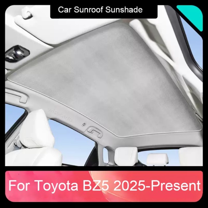 Car Suede Fabric Electrostatic Adsorption Sunroof Sunshade For Toyota BZ5 2025-2026 Colorful Ice Na