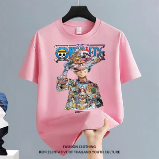 ผู้ชาย สีดําแขนสั้น คอกลม FASHION CASUAL สตรีทแฟชั่น เสื้อยืด เสื้อยืดผู้ชาย COOL OVERSIZE สีขาว-ดำ ลายการ์ตูน วินเทจ