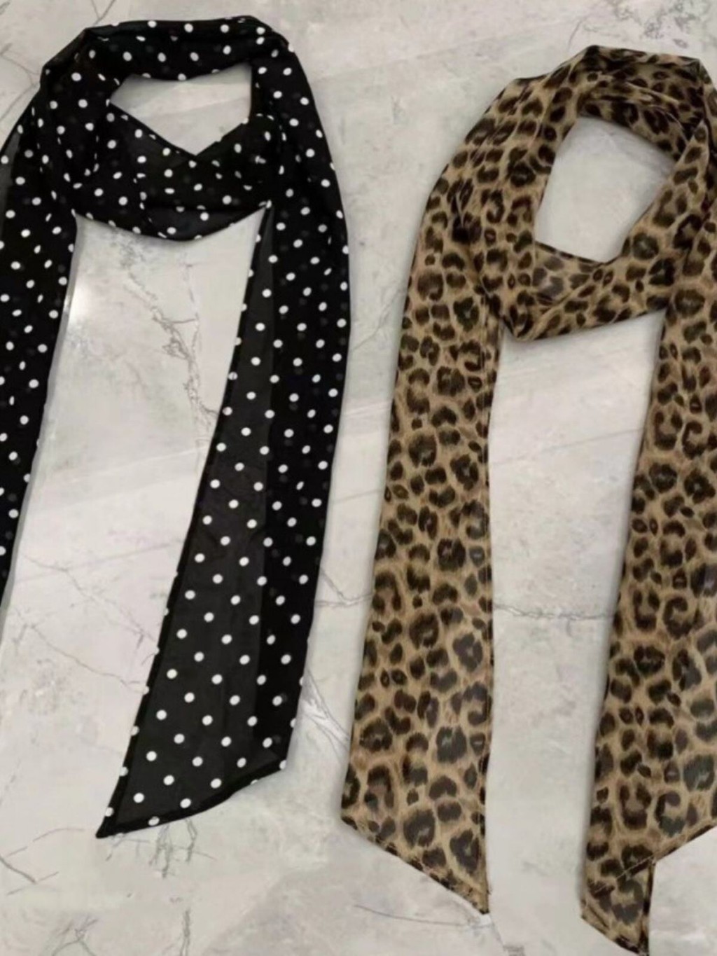 ลวดลายเสือดาวที่บริสุทธิ์และเซ็กซี่ Polka Dot Scarf Autumn และ Winter New Fashion Fashion Fashion F