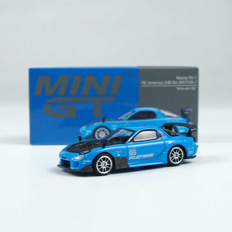 MINIGT 1: 64 Mazda RX7 RE Amemiya Amemiya รถโมเดลโลหะผสมเครื่องประดับผลิตภัณฑ์สําเร็จรูป