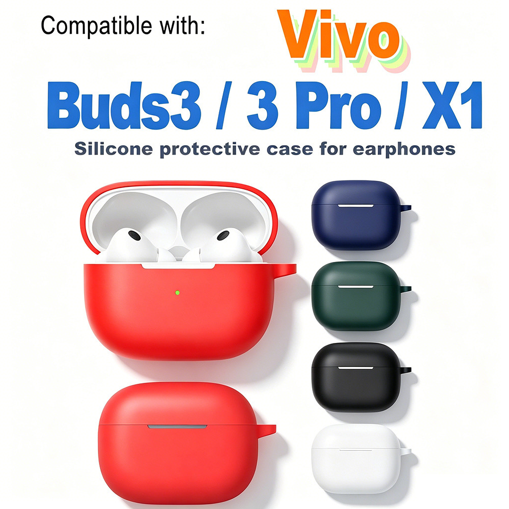 เคสสําหรับ Vivo Buds3 Pro / Buds3 / X1 ซิลิโคนกันกระแทกป้องกันรอยขีดข่วนหูฟังกรณีฝาครอบป้องกันเต็มรู