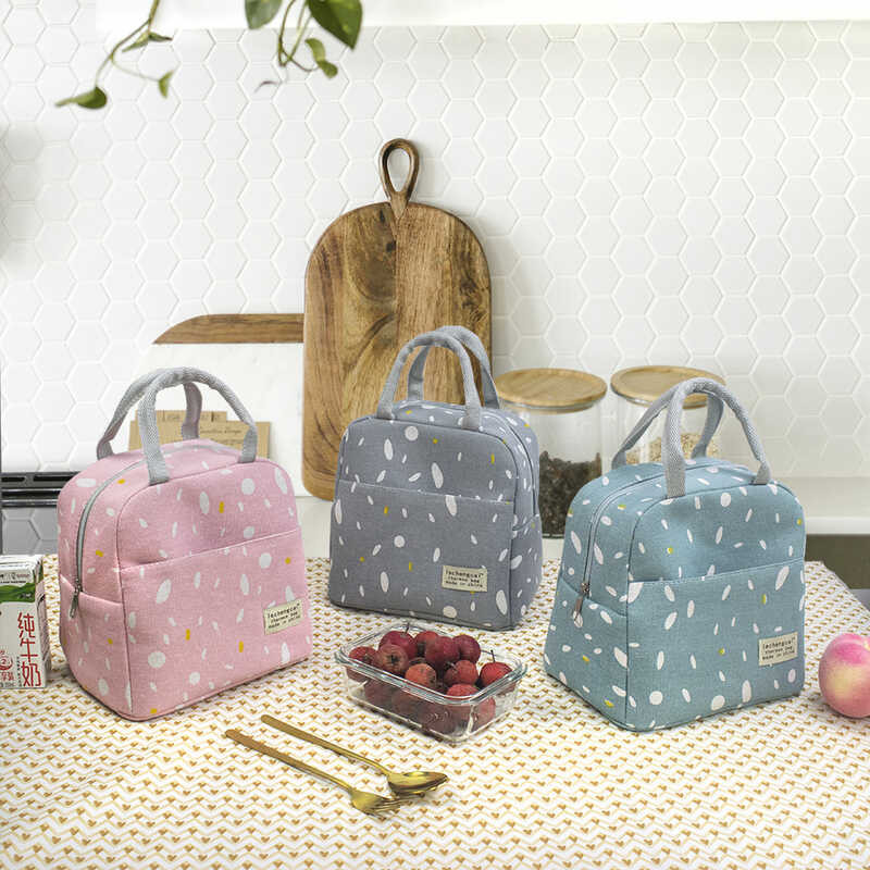 Bojin 4622a Simple Bento Lunch Bag Outdoor Picnic ขนาดใหญ่-ความจุกล่องอาหารกลางวันแบบพกพา Frosted In