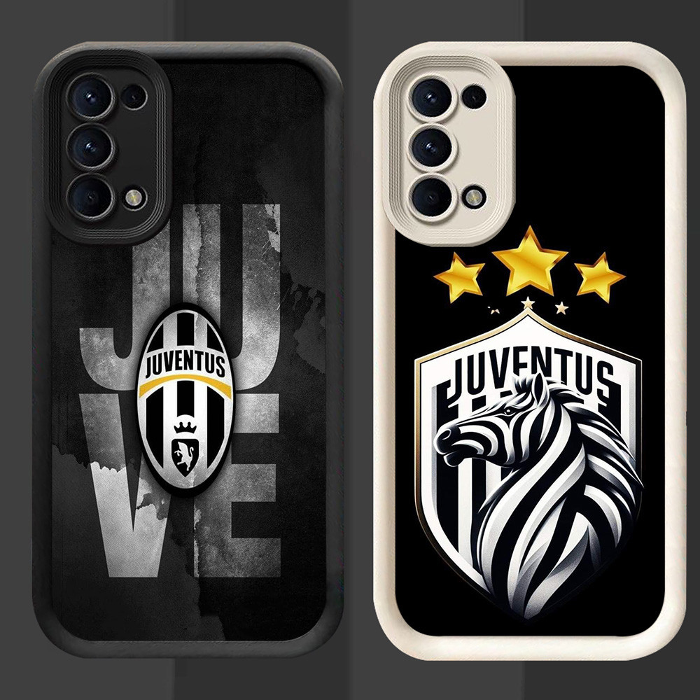 R8 J-JuventusFC Casing สําหรับ OPPO A92 A95 F19s F19 A72 A52 สีดําและสีขาว