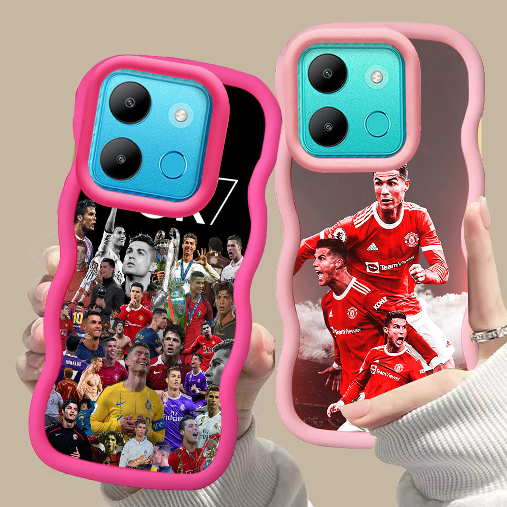 MERAH D-24 CR7 Ronaldo Pink red Casing สําหรับ Infinix Smart 7 Plus Note Zero 30 5G สีดํา