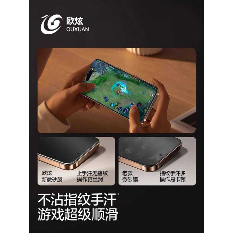 เหมาะสําหรับ 17pro Frosted Tempered Film Apple 16pro ฟิล์มโทรศัพท์มือถือ 15 Gaming 14 Full Screen 13