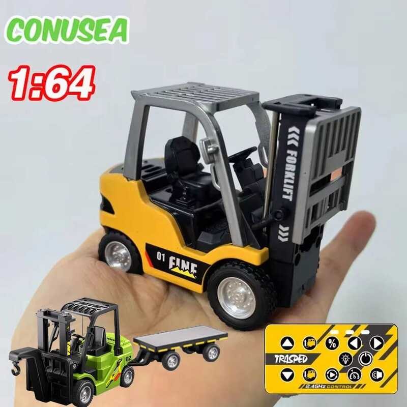 C 1/64 RC Truc Alloy Forklift Mini APP 2.4G Rc Cars Remote Control Construction Engineer Vehicle To