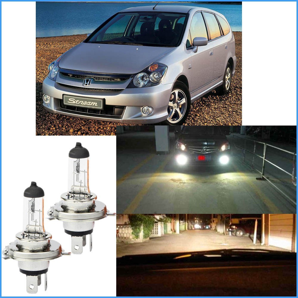 (2 ชิ้น) 12V 60/55W H4 หลอดไฟ 30% ความสว่างมากกว่าหลอดไฟสําหรับ Honda Stream 1st Gen, ปี 2000-2006 C