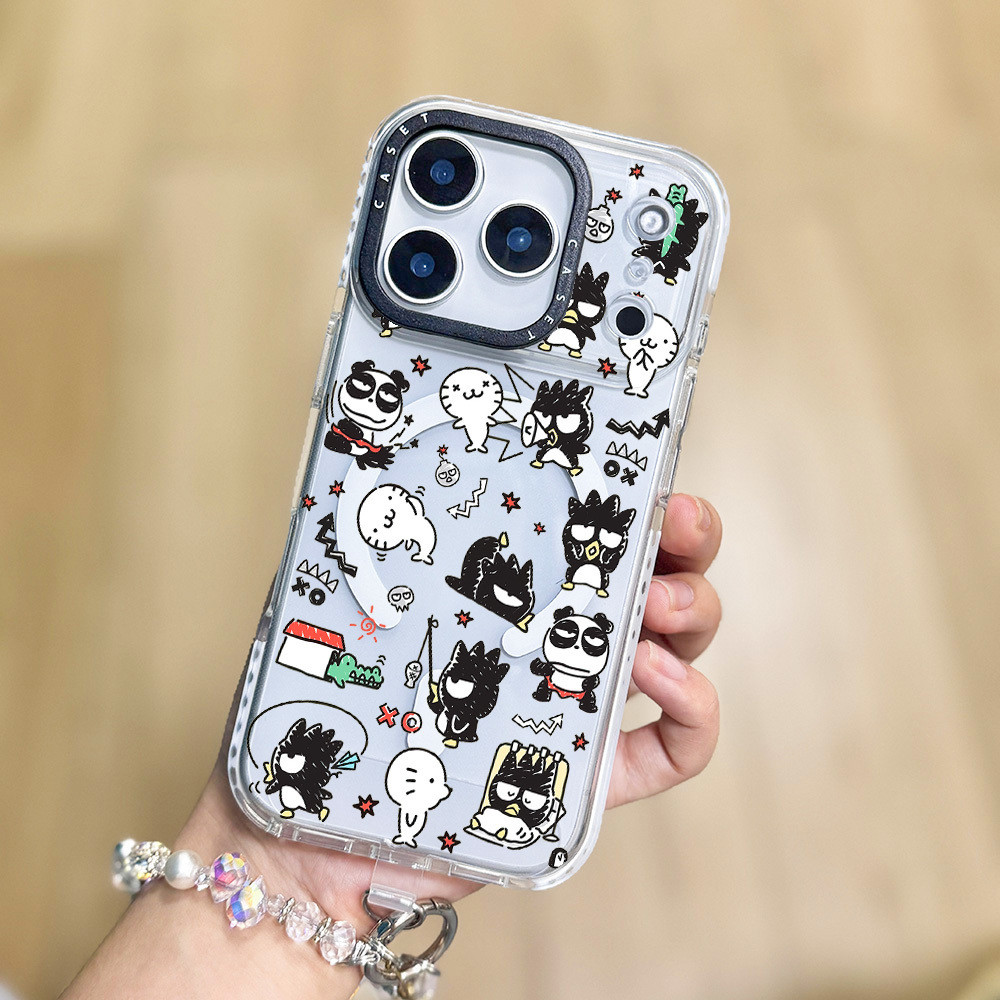 ไร้สายชาร์จแม่เหล็กสําหรับ IPhone 15 PLUS 11 12 13 16 17 Pro Max 16E 17 Air น่ารัก Cool Penguin Graffiti ซิลิโคนนุ่มกันชนกันกระแทก