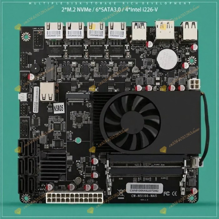 N6005 Industrial Motherboard NAS Motherboards 4 Cores 4 Threads Low Power Processor 4x2.5G i225 Net