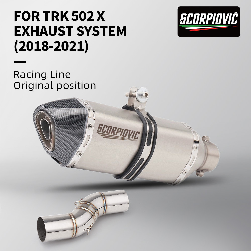 สลิปออนสําหรับ Benelli TRK502 X502X TRK 20182020 2021ระบบไอเสียมอเตอร์ไซค์ (โมโต) ในท่อต่อ
