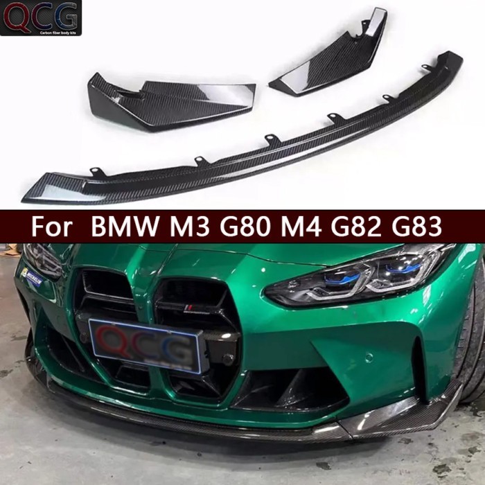 For BMW M3 G80 M4 G82 G83 Carbon Fiber lip Car Front Bumper Diverter Spoiler Diffuser chin CSL Styl