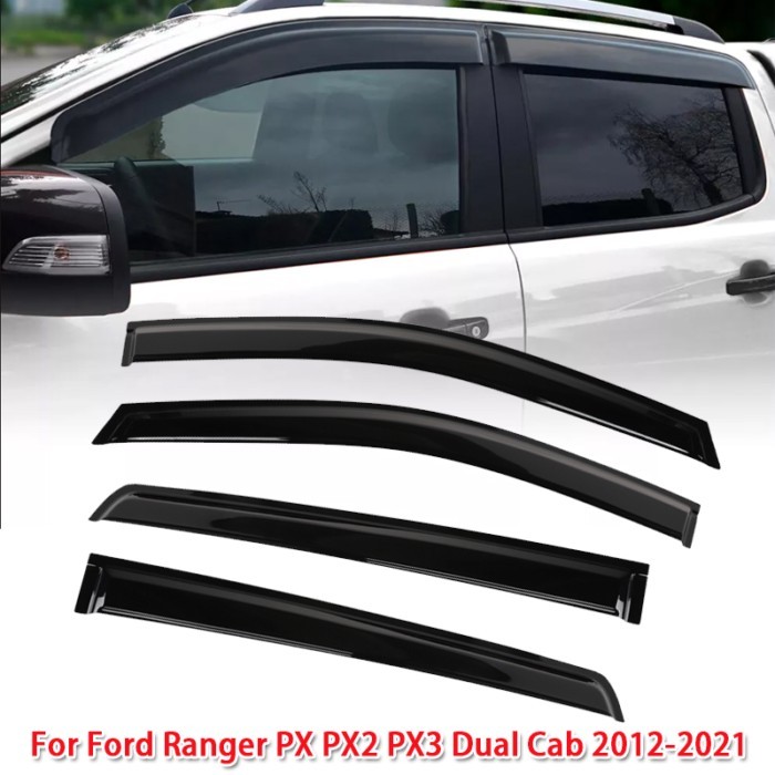 4PCS Car Side Window Deflector Sun Rain Weather Shield for Ford Ranger PX PX2 PX3 Dual Cab 2012-202