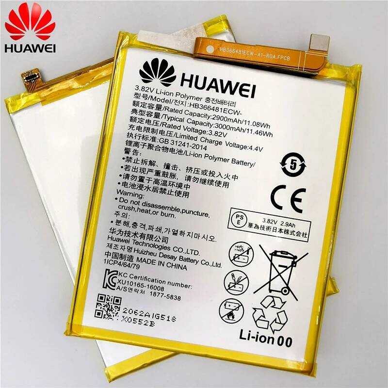 ▥ Hb366481ecw 3000มิลลิแอมป์ต่อชั่วโมงของแท้สำหรับ Huawei P9/P9ไลต์/Honor 8 5C/P10ไลต์/P8ไลท์20