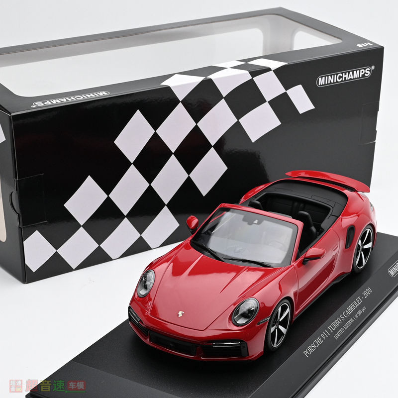 MINICHAMPS Mini Cut 1: 18 Porsche 911 992 TURBO S Convertible Alloy Car Model