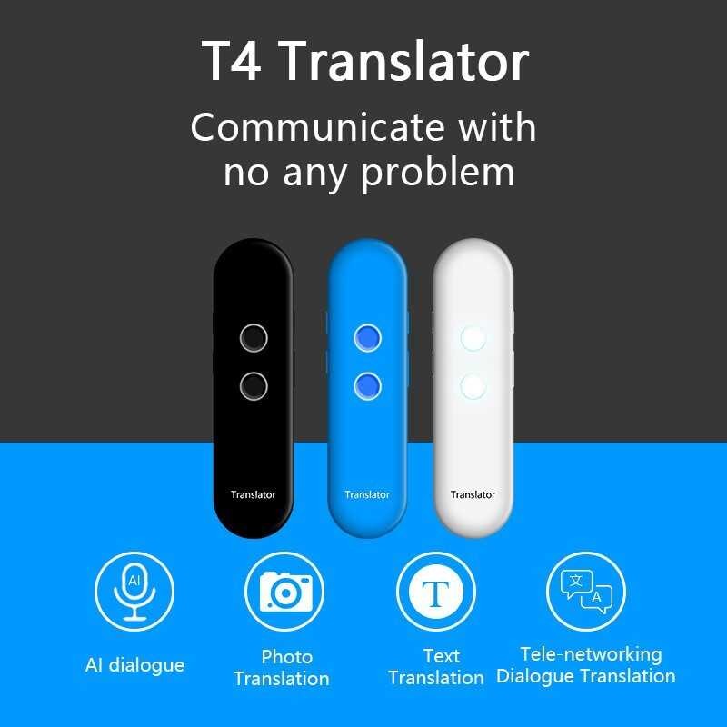 T4 Smart Voice Translator Travel Abroad Smart Recording Translator Multi-Language AI Smart Translato