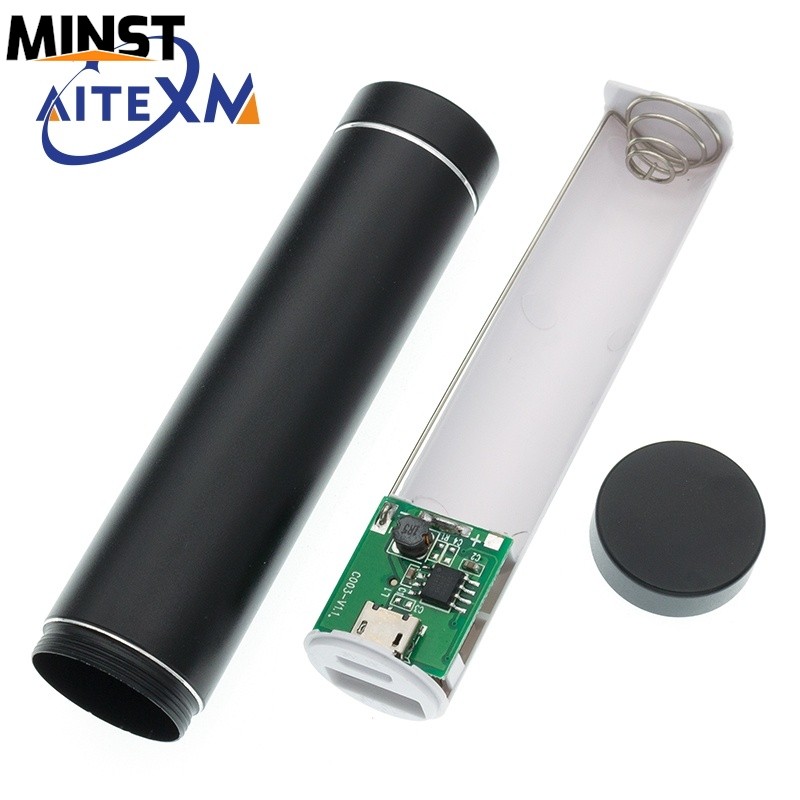โลหะ Power Bank DIY ชุดกล่องเก็บฟรีชุดเชื่อม 1X 18650 แบตเตอรี่ 5V 1A USB ภายนอก Charger สมาร์ทโทรศัพท์