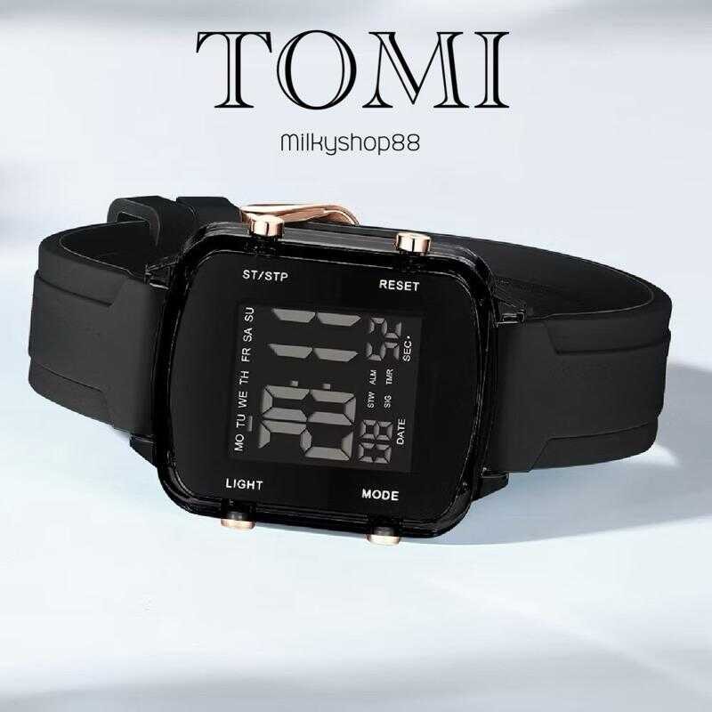( M 65 ) นาฬิกา TOMI รุ่นใหม่ ทรงเหลี่ยม ดิจิตอล กันน้ำ 100% ใส่ได้ทั่ง ชาย-หญิง 8 สี 337