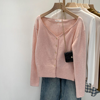 เสื้อสเวตเตอร์คอวีสีชมพู94362