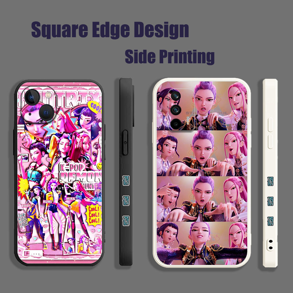 ปลอกสําหรับ OPPO A39/A57 Reno 5 A54 A71 F9 Pro Reno6 Z Kpop Demon Hunters Rumi Zoey Mira สีชมพูสุนทร
