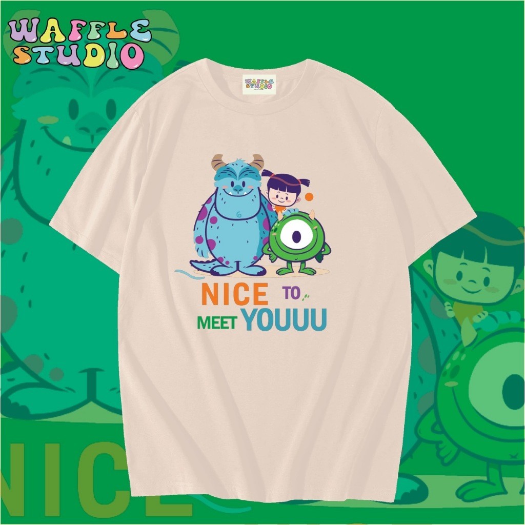 [ ส่งฟรี  ] WS0065 เสื้อยืดโอเวอร์ไซส์ เสื้อยืดเกาหลี ผ้าคอตตอน100% เสื้อยืด Monster Inc WAFFLE STU - รูปที่ 4