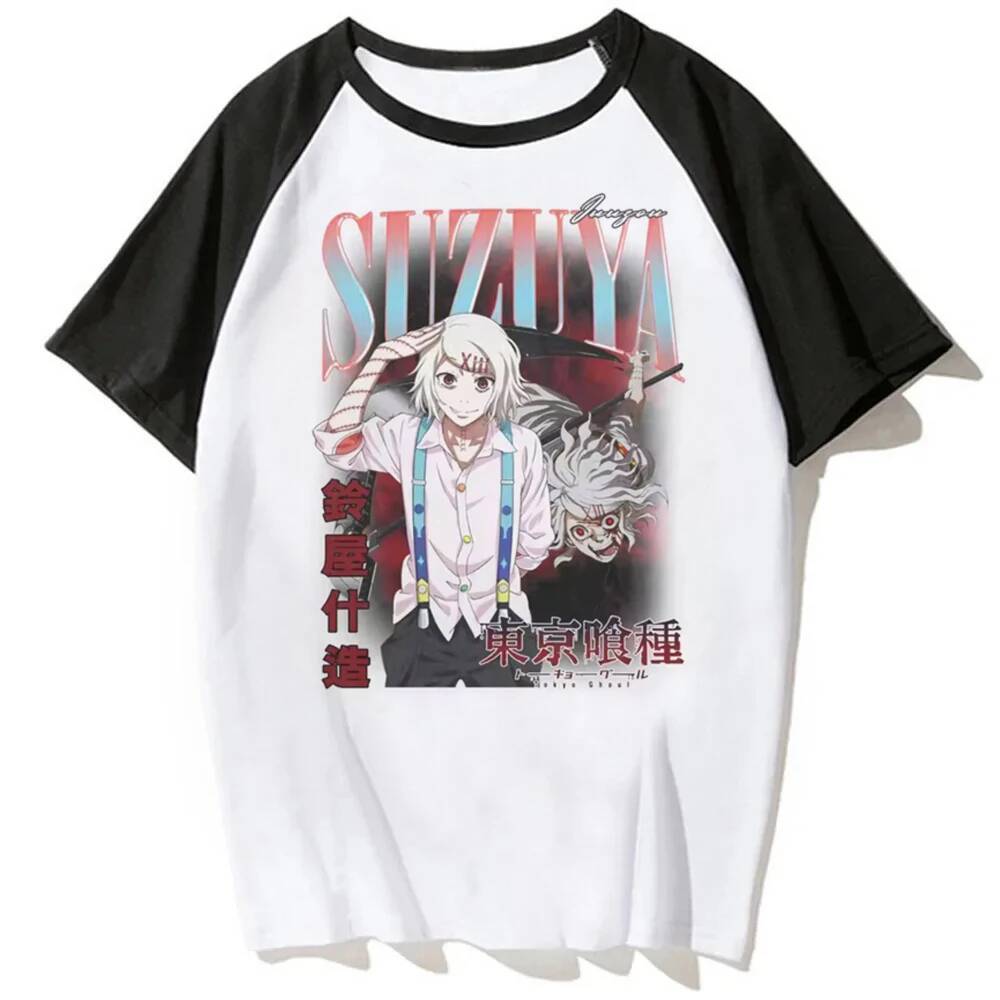 Tokyo Ghoul TShirt วัยรุ่นกราฟิก 80s ฉาก goth ญี่ปุ่น TShirt ตลก baddie clearance มังงะ meme
