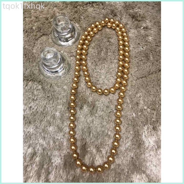 promo brandnew 48 inches Long Majestic Pearl Necklace - Yellow Gold (SouthSea pearl look a like)