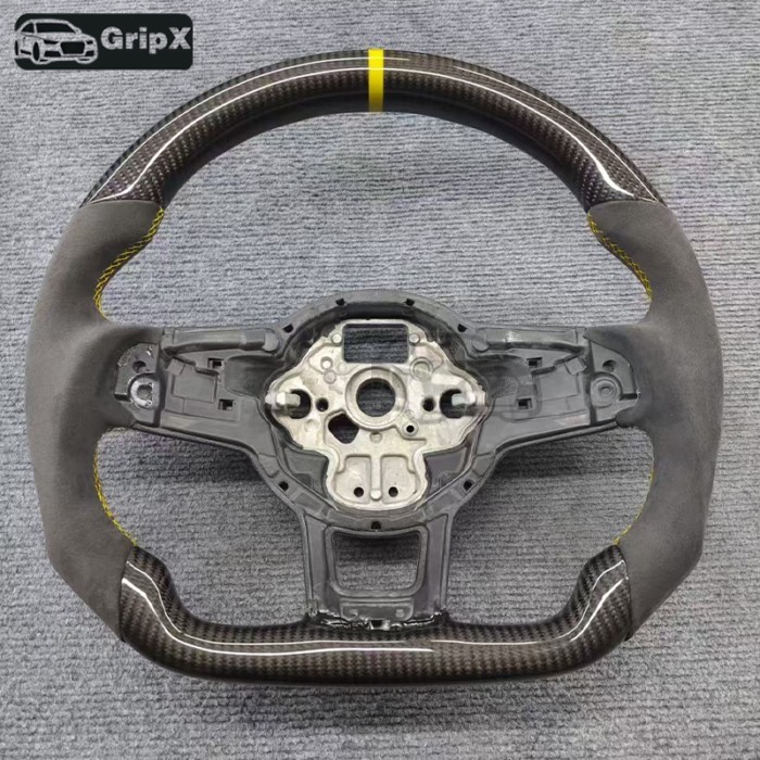 Suitable for Volkswagen Golf MK5 MK6 MK7 7.5 GTI GTD GTE R Carbon Fiber Steering Wheel 2013-2020 Po