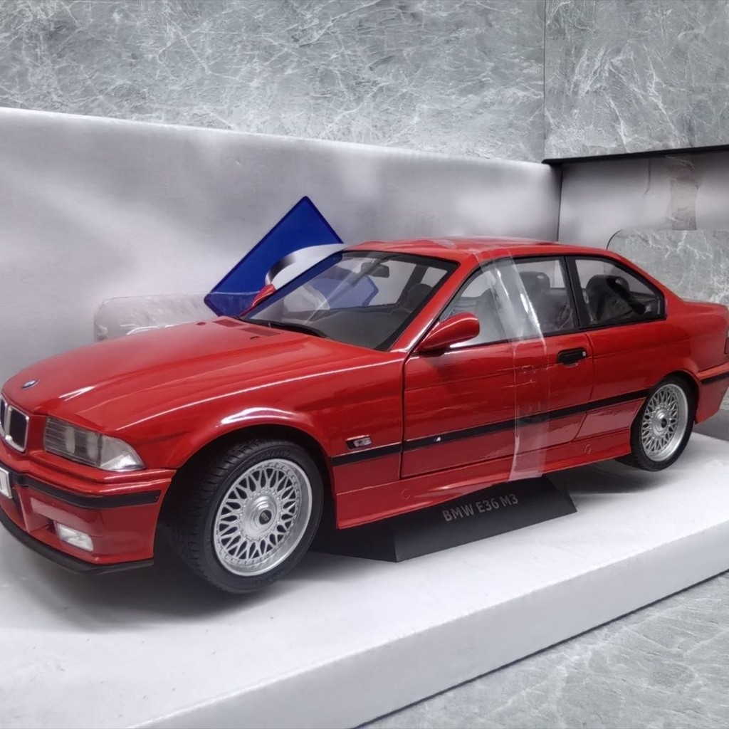 SOLIDO 1/18 BMW E36 M3 รถรุ่นโลหะผสมเปิดซ้ายขวาประตู Turnable Out of Print Car Model