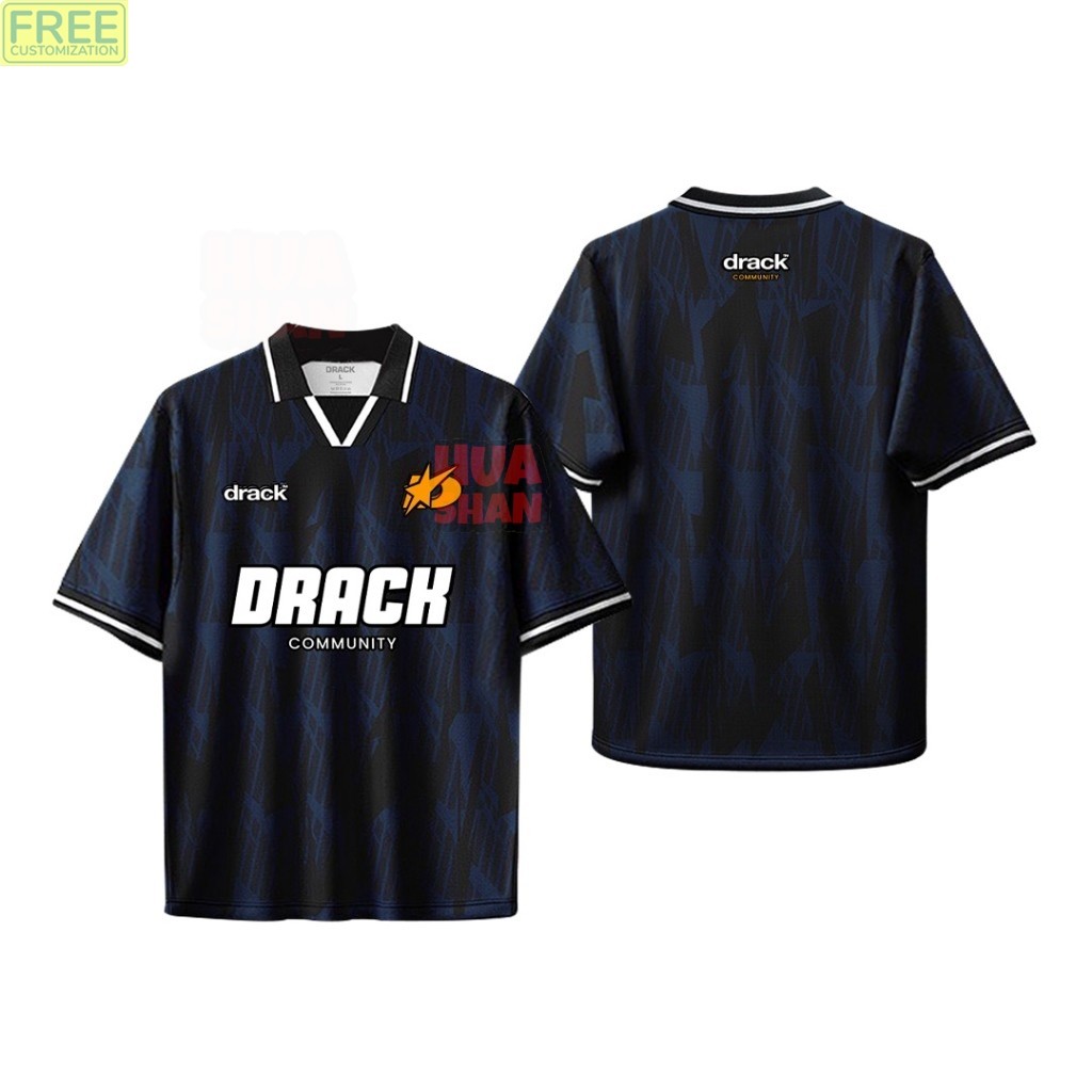 DRACK - JERSEY BLUE STAR สีน้ำเงินเข้ม เสื้อกีฬา