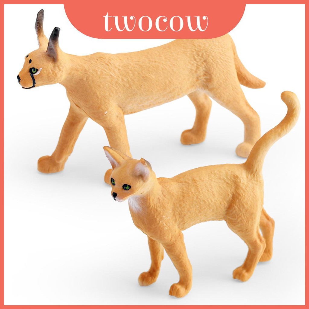 Pvc เด็กแม่ Caracal Cat และ Abyssian สัตว์สําหรับของเล่นเพื่อการศึกษาและตกแต่งห้องเด็ก
