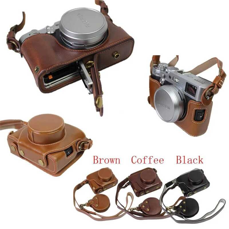 C Ury Pu Leather X100v Camera Case For Fuji Xe4 X100v Fuji X100f Protective With Strap Mini Battery