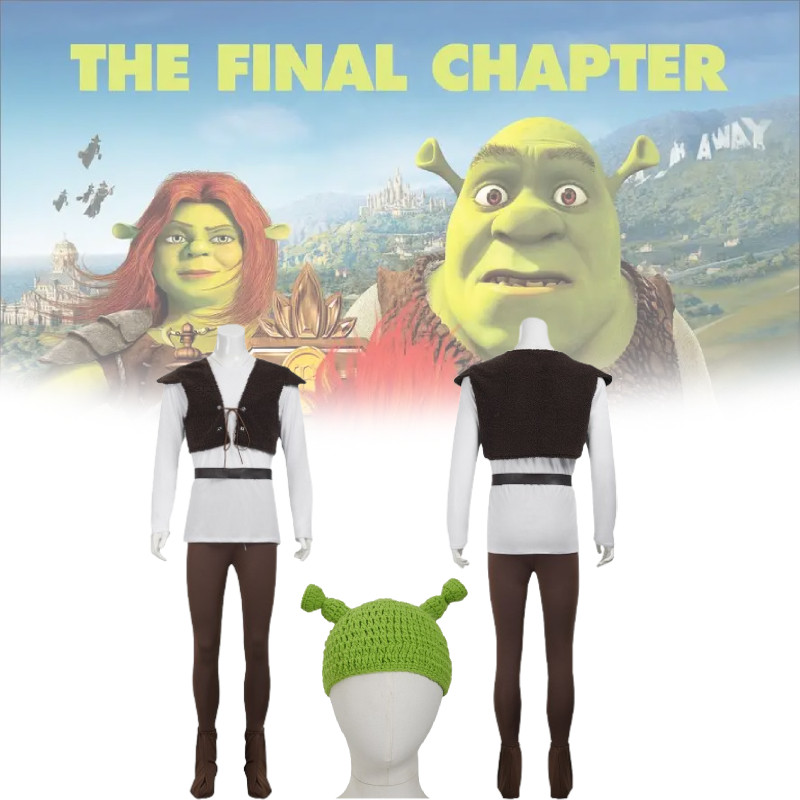 Outfit คอสเพลย์ Shrek ทำจากโพลีเอสเตอร์ เหมาะสำหรับปาร์ตี้หรือฮัลโลวีน