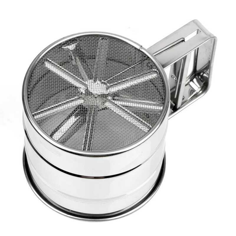 C Stainless Steel Sieve Cup Baking Icing Sugar Shaker Bakeware Powder Flour Mesh Sifter Cup Pastry
