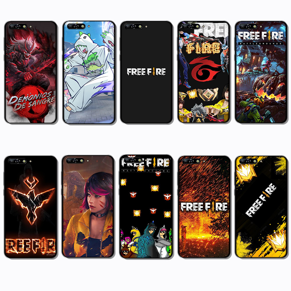 เคสโทรศัพท์สีดําแบบนุ่มสําหรับ Huawei Y6 Pro Y8P Y9A Free Fire caseg