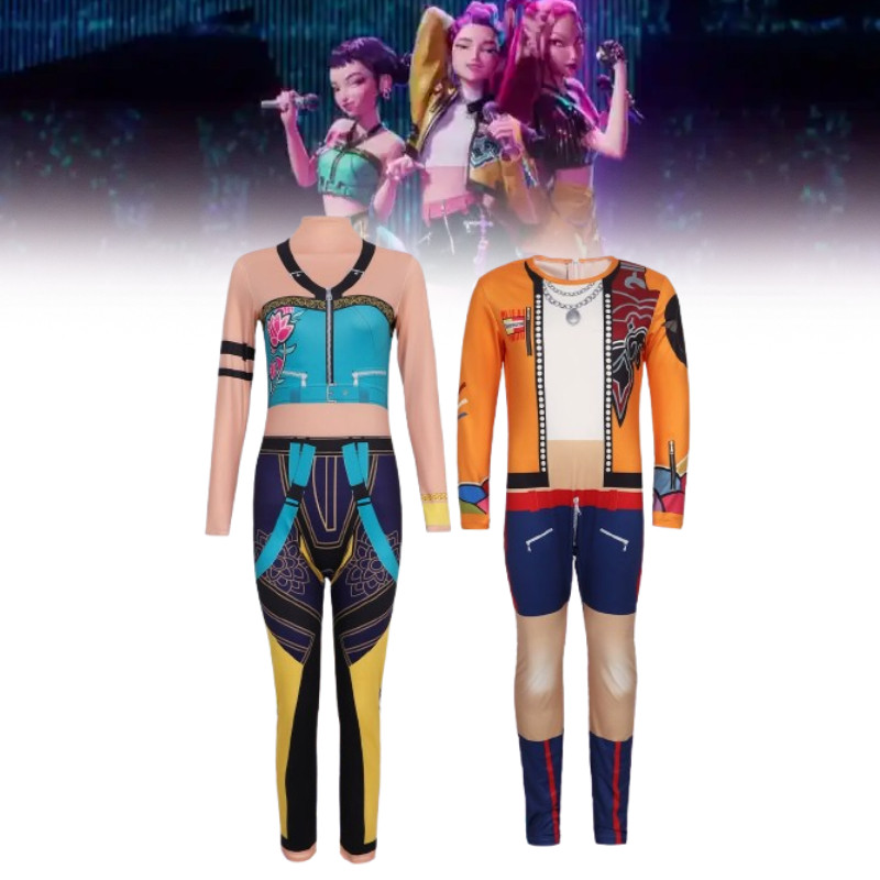 Kpop Demon Hunters Zoey Rumi Jumpsuit ชุดคอสเพลย์ฮาโลวีน