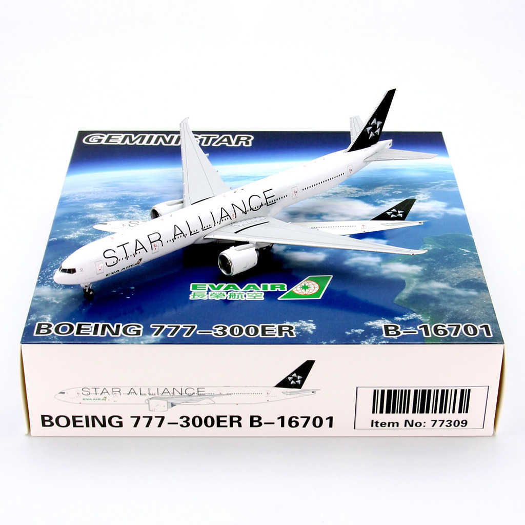 GeminiStar 77309 EVA Air B777-300ER B-16701 เครื่องบินโดยสารรุ่น 1/400