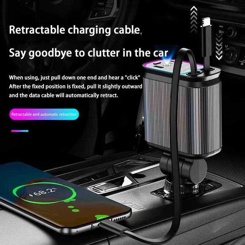 ▥ Aromatic Starlight In Roof Retractable Charger พร้อม Lightening Cable Dual Charge Port Fast C