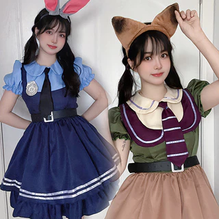 ชุดคอสเพลย์ Zootopia แบบ Judy Hopps และ Nick Wilde สำหรับ Halloween และแฟนคลับอนิเมะ