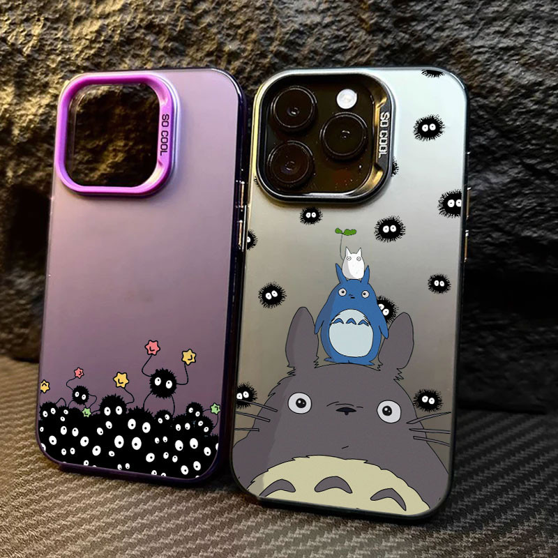 Spirited Away Totoro สตูดิโอ Ghibli งานศิลปะเคสโทรศัพท์หรูหราสําหรับ iphone 17Air 16E 15Pro Max 11 12 13 14 15 16 17 Pro Max คุณภาพ Matte Cover