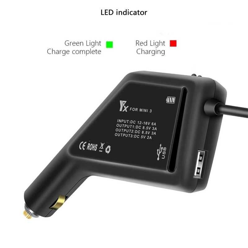 ▥ 3-In-1 Quick Mini 4 Pro/Mini 3 Pro Fast ชาร์จ USB Double Car Charger Adapter สําหรับ DJI RC อ