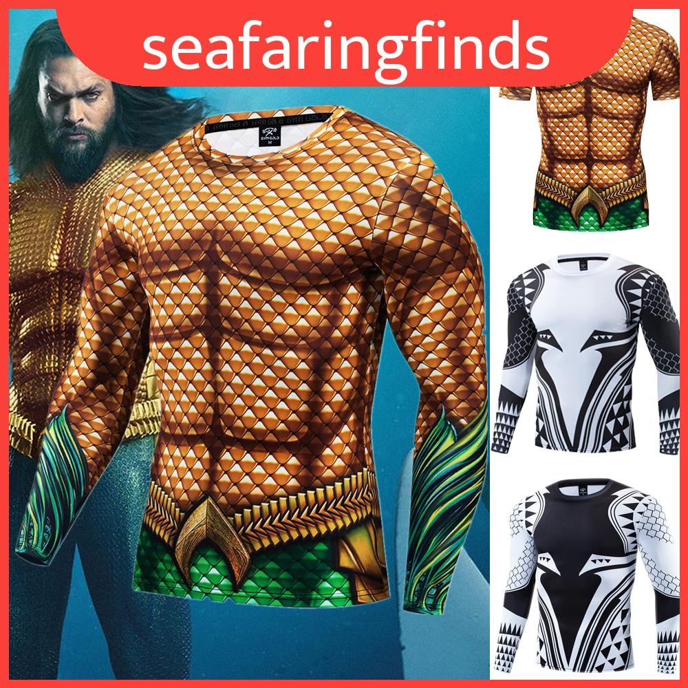 การบีบอัดกีฬาพร้อมพิมพ์ Aquaman 3d 3d และผ้า Moisturewicking