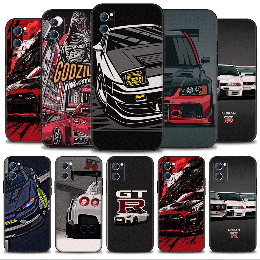 GTR R34 skyline สําหรับ OPPO Reno 2 A78 A58 A38 A18 A1 A98 F23 ความเข้ากันได้ TPU เคสโทรศัพท์นุ่มฝาค