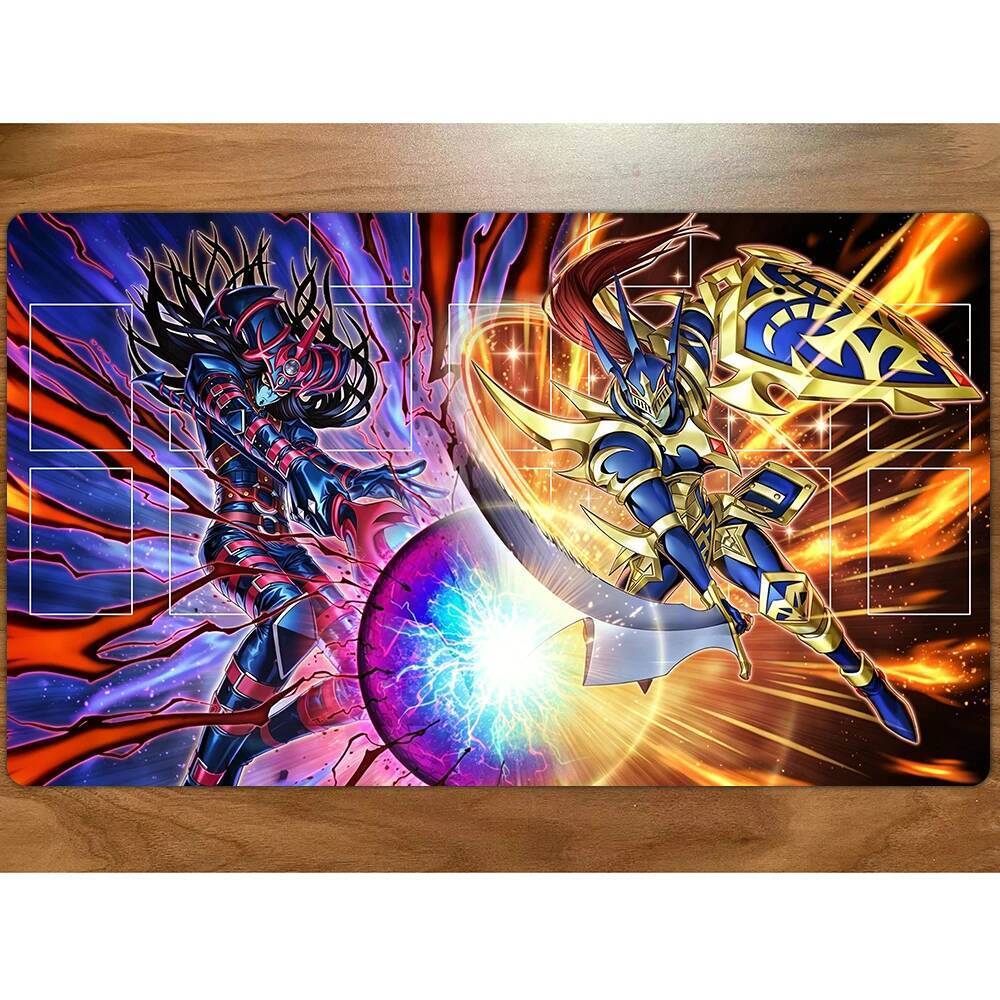 Yu-Gi-Oh Playmat Black Luster Soldier - Soldier of Light and Darkne Dark Magician of Chaos YGO Game Card Mat TCG Yugioh M-154