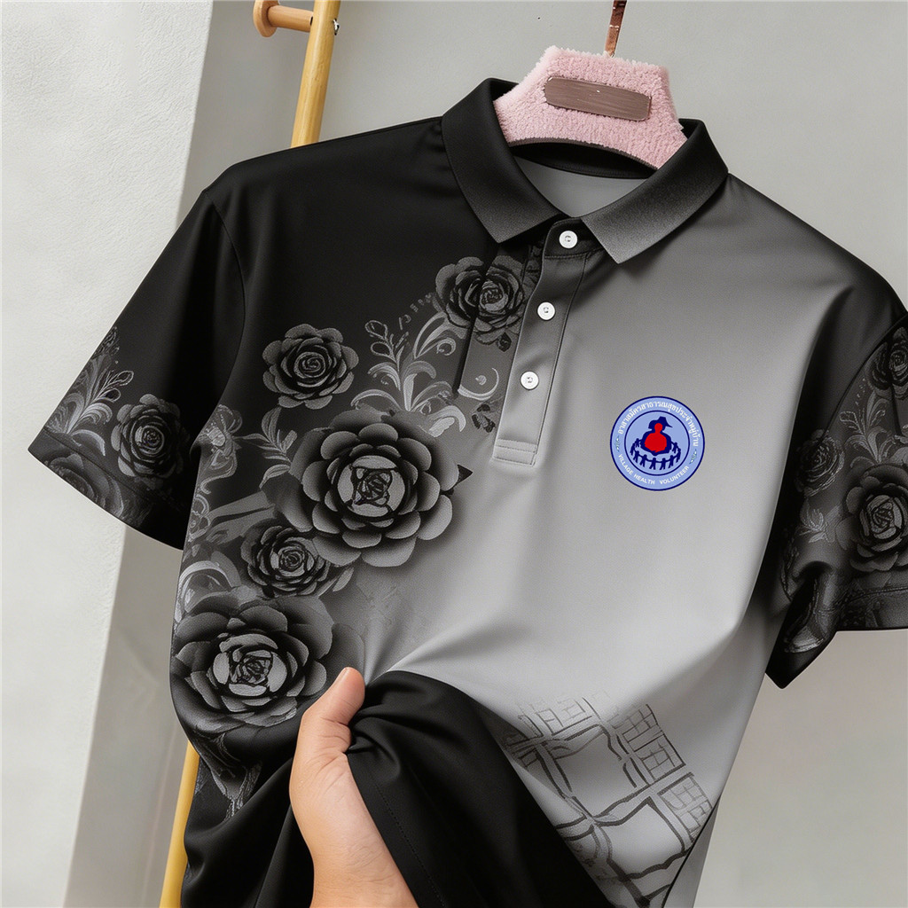 เสื้อ อสม 6 สี เสื้อโปโลมีลาย อสม หลวมและสะดวกสบาย แฟชั่นที่จำเป็นสำหรับการสวมใส่ในชีวิตประจำวัน เสื้อ