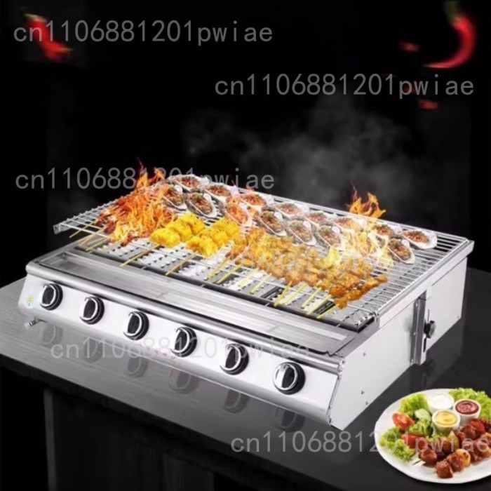 BBQ Grill Gas Grill Gas Stoves Stainless Steel Burners Outdoors Camping Barbecue Widened Type Grill