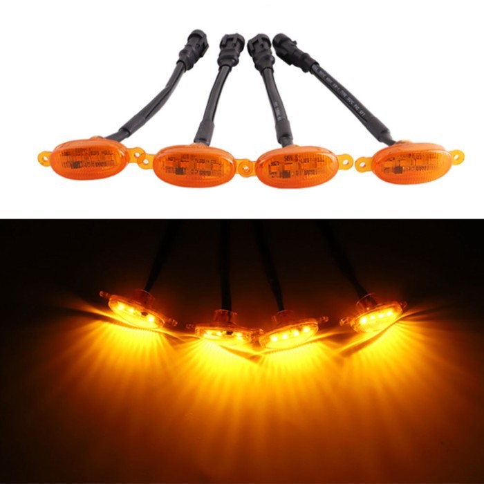 4 * 4/12 pcs LED Light Beads Runner Trd Pro Grill Amber Grill LED Exterior Lights Universal for 12V