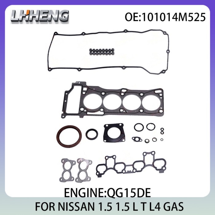 Engine Full Gasket Set For NISSAN ALMERA BLUEBIRD SYLPHY SUNNY WINGROAD 1.5L 1.5 L T L4 GAS 97-06 1